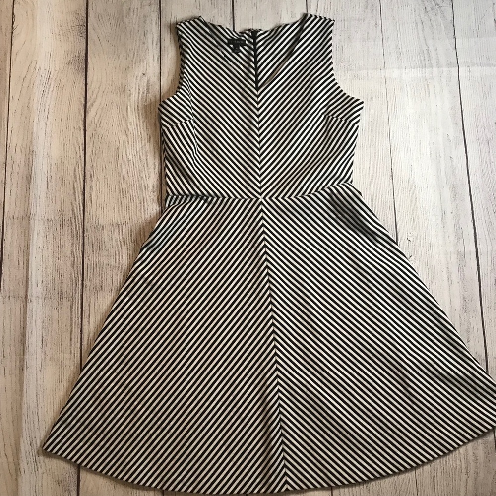 Talbots striped sleeveless v-neck dress